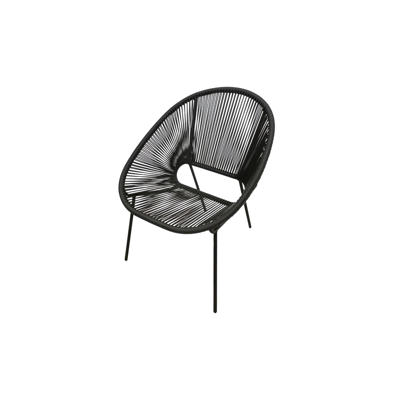 Fauteuil Tressé Couleur Noir