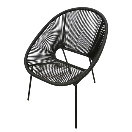Fauteuil Tressé Couleur Noir