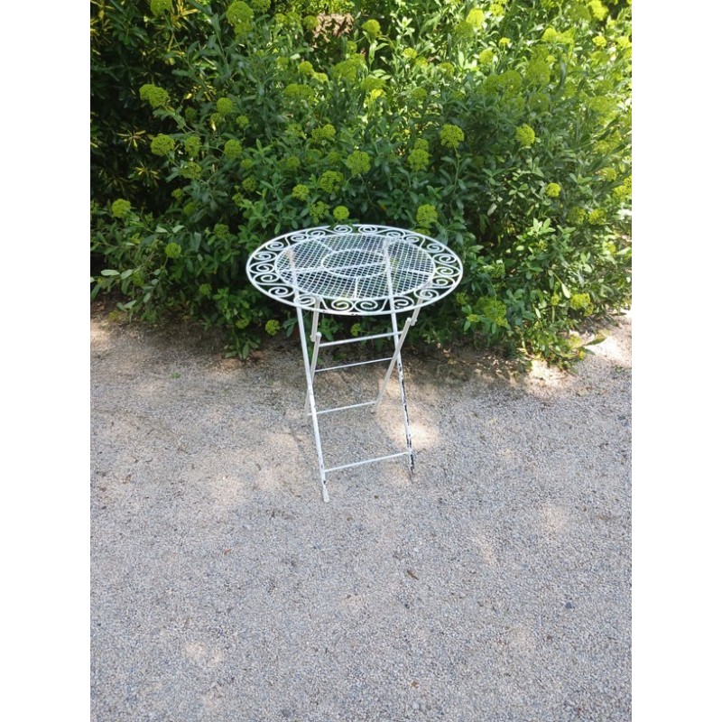 Table Métal Retro Blanche
