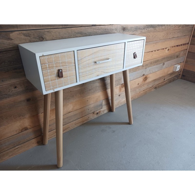Console 3 Tiroirs Bois