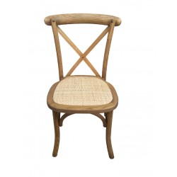 Chaise Bois Bistrot Dos Croisé Naturel