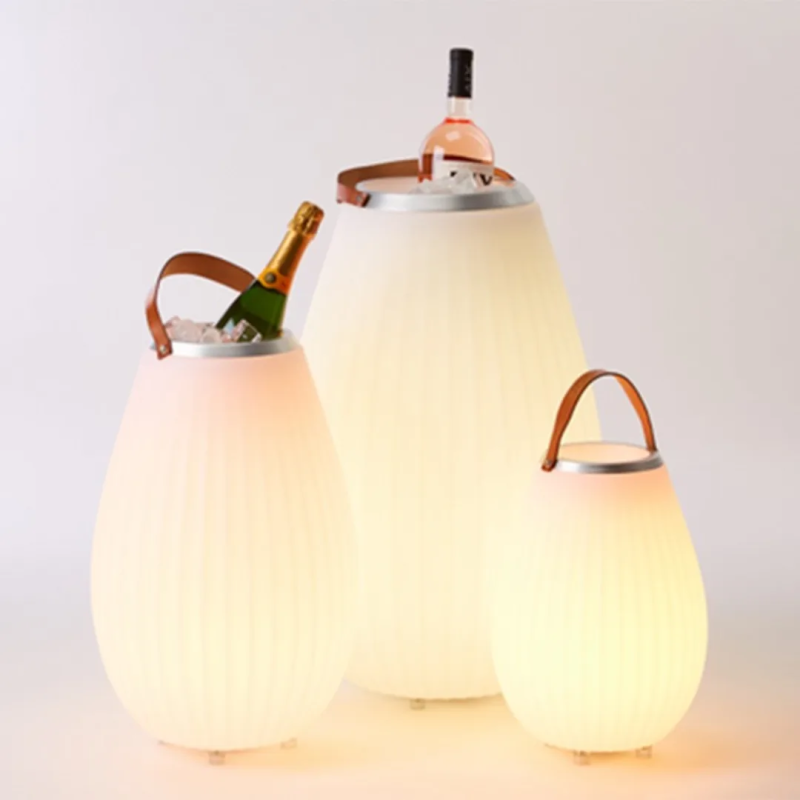 Seau à champagne lumineux et connecté