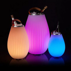 Seau à champagne lumineux et connecté