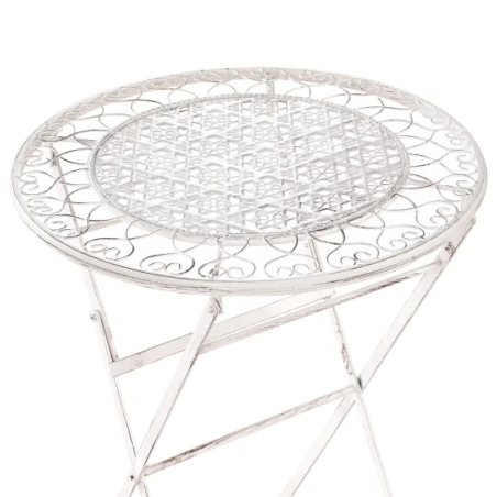 Table Métal Retro Blanche